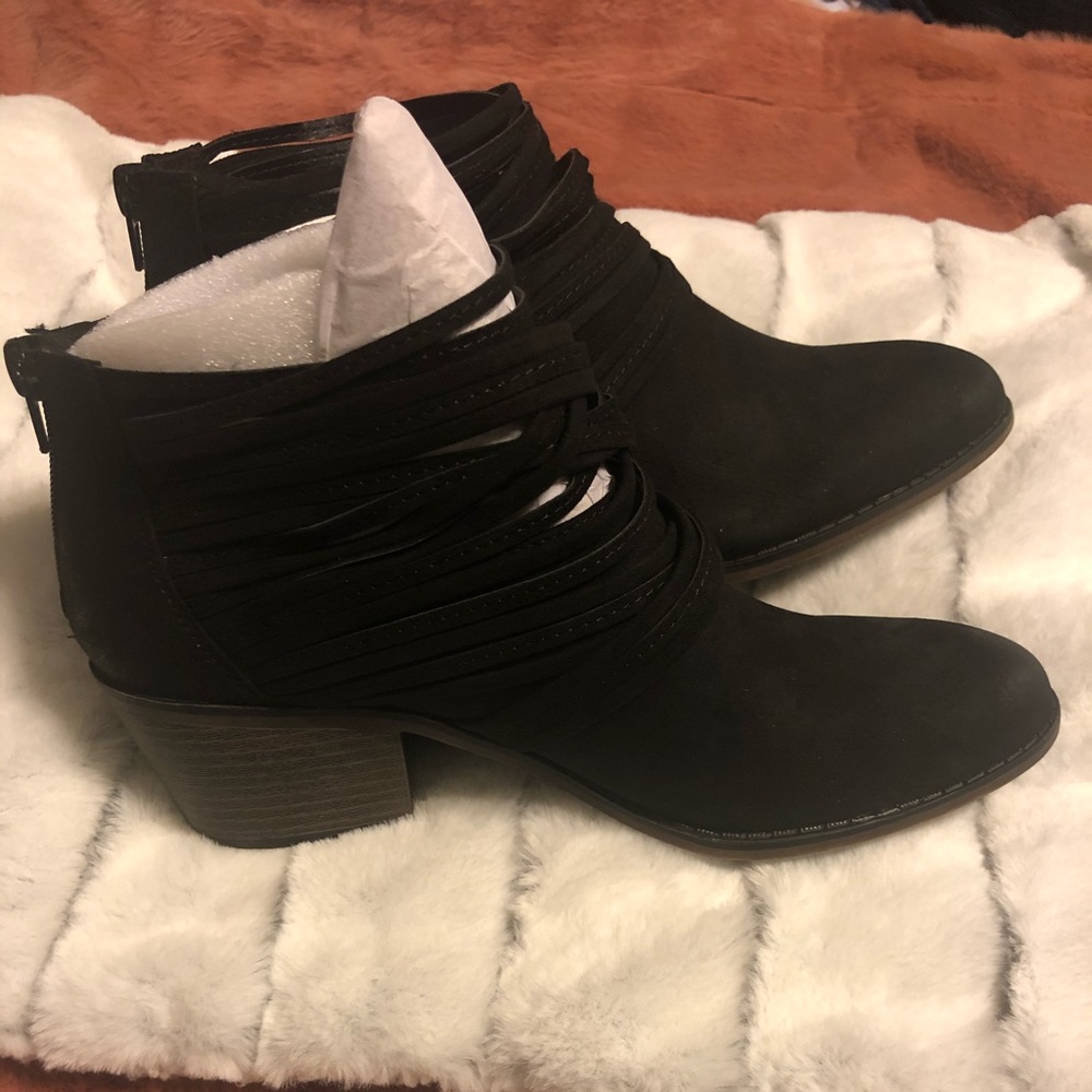 Fergie black booties Size 8